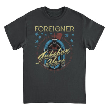 Foreigner Jukebox Here Black T-Shirt