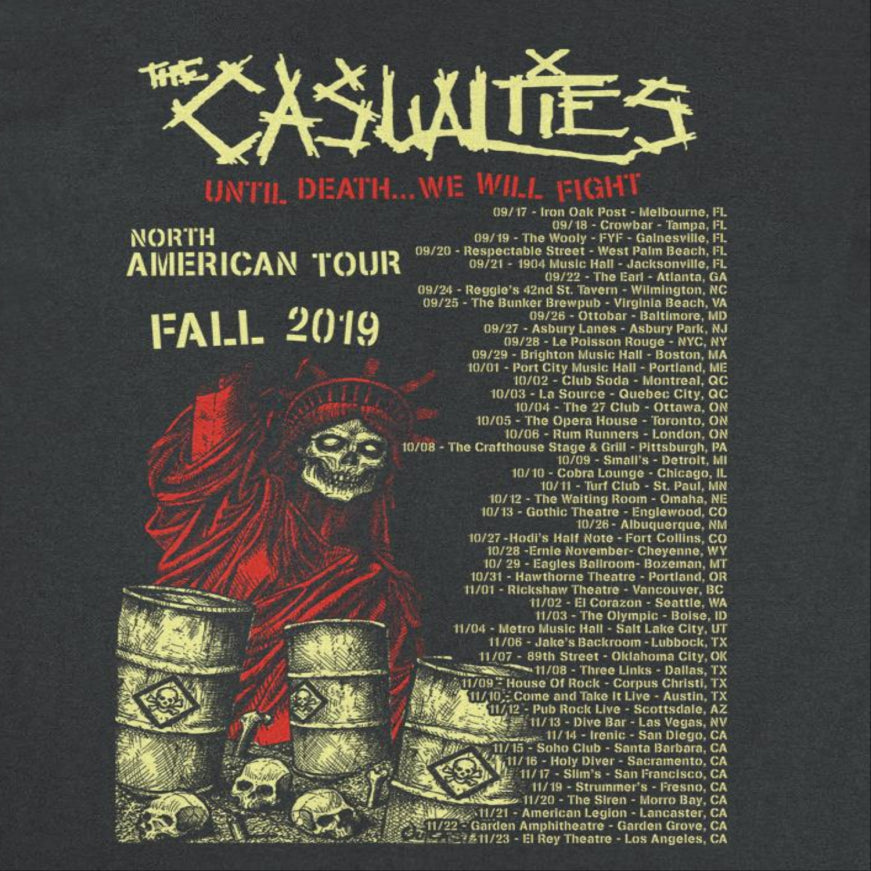 The Casualties Until Death Tour Back Black T-Shirt, view 2