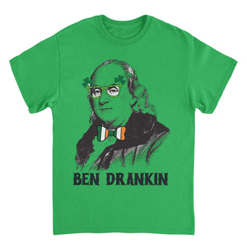 St. Patricks Day Ben Drankin Glasses T-Shirt