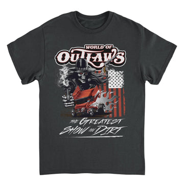 World of Outlaws Gunner Skull Black T-Shirt