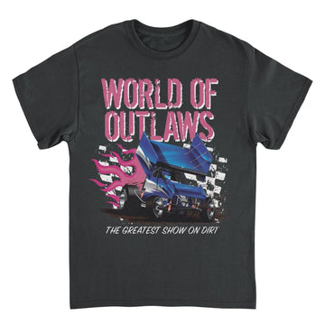 World of Outlaws Grunge Logo Black T-Shirt