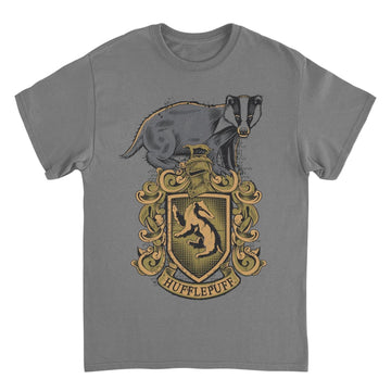 Harry Potter Hufflepuff Mascot Emblem Charcoal T-Shirt