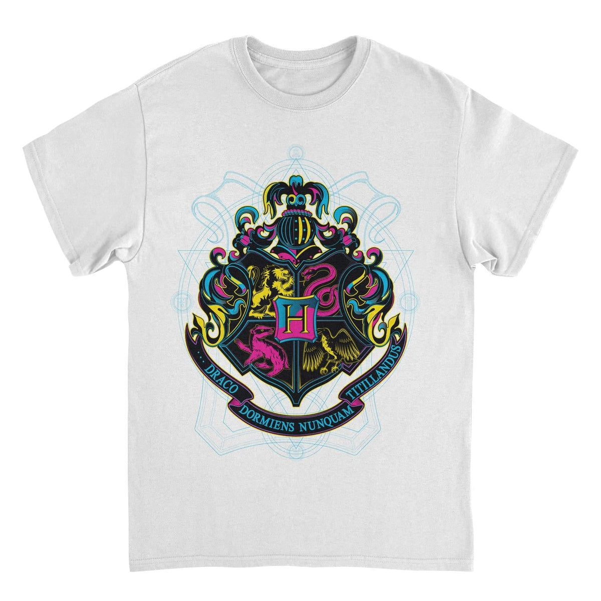 Harry Potter Hogwarts Bicolor Emblem White T-Shirt