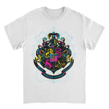 Harry Potter Hogwarts Bicolor Emblem White T-Shirt