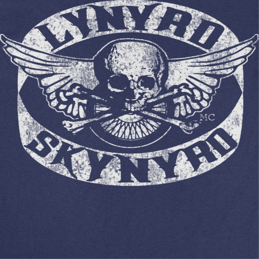 Lynyrd Skynyrd Skull White Navy T-Shirt, view 2