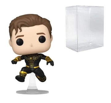 Funko Pop! Marvel: Spider-Man No Way Home - Unmasked Black Suit Spider-Man with Protector