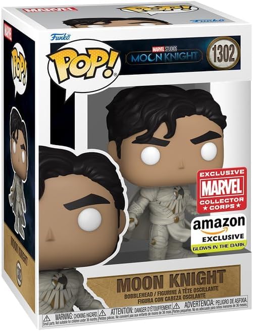 Funko Pop! Marvel: Moon Knight Unmasked Glow in the Dark #1302 (Amazon Exclusive)