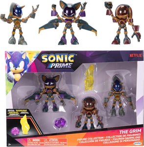 Sonic Prime 2.5-inch Action Figures The Grim Themed 5 Pieces: Sonic Trooper, Knuckles Trooper, Rouge Trooper, Yellow Shard and Purple Shard. Ages 3+ (Officially Licensed by Sega and Netflix)