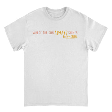 Bain De Soleil Where the Sun Always Shines Retro Sunscreen White T-Shirt