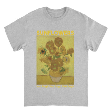 Classic Paintings Van Gogh Sunflowers Sport Grey T-Shirt