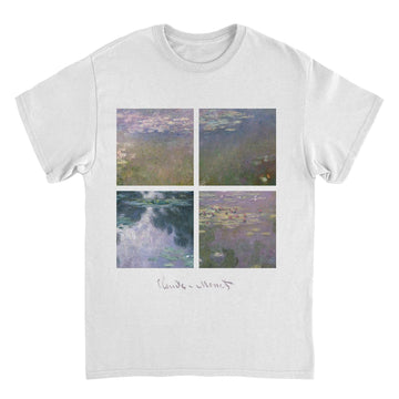 Classic Paintings Water Lilly Collection Monet White T-Shirt