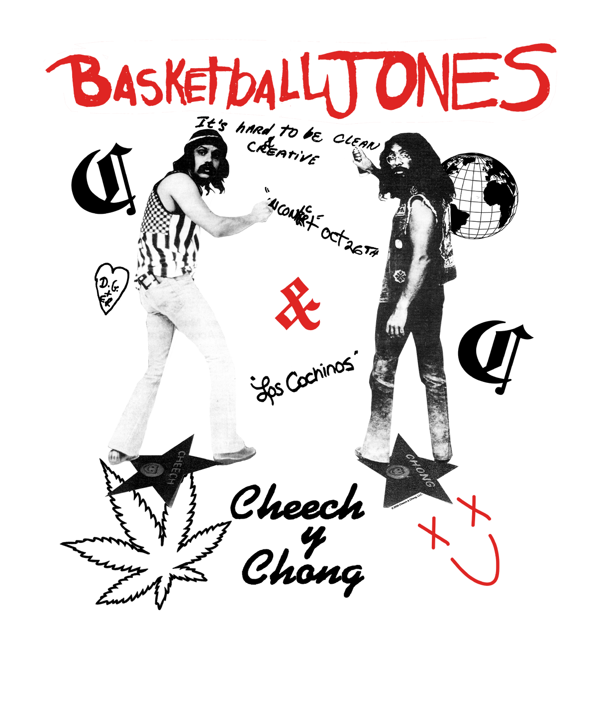 Cheech & Chong Basketball Jones Retro T-Shirt, view 2