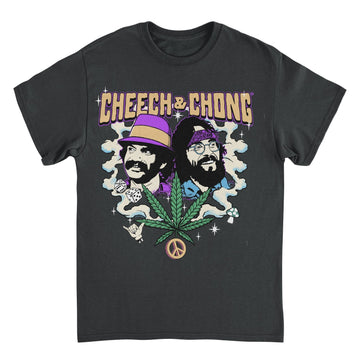 Cheech & Chong Duo Portrait Dice Peace Leaf T-Shirt