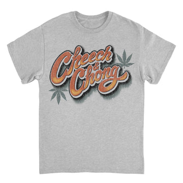 Cheech & Chong Vintage Script Distressed Leaf Logo T-Shirt