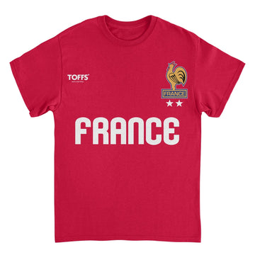 Toffs Retro Soccer Futbol France Red T-Shirt