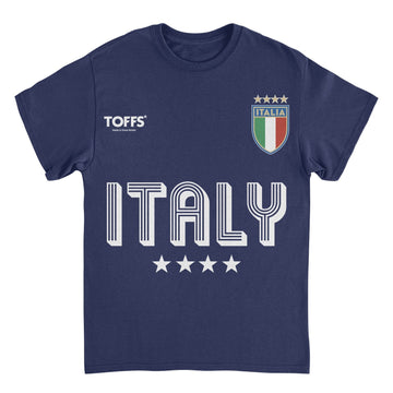 Toffs Retro Soccer Futbol Italia Navy T-Shirt