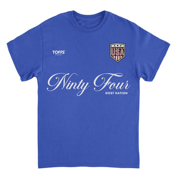 Toffs Retro Soccer Futbol Ninty Four Host Nation Royal T-Shirt