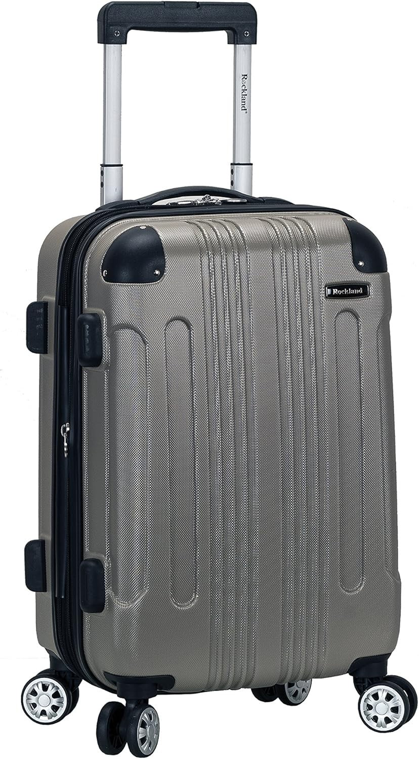Rockland London Hardside Spinner Luggage - Silver 20-Inch Carry-On
