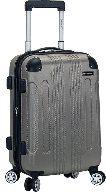 Rockland London Hardside Spinner Luggage - Silver 20-Inch Carry-On