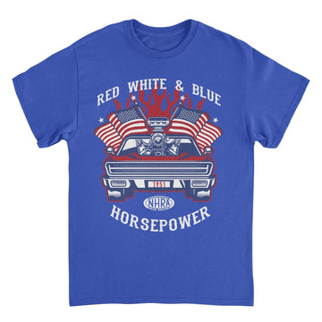 NHRA Red White and Blue Horsepower Royal T-Shirt