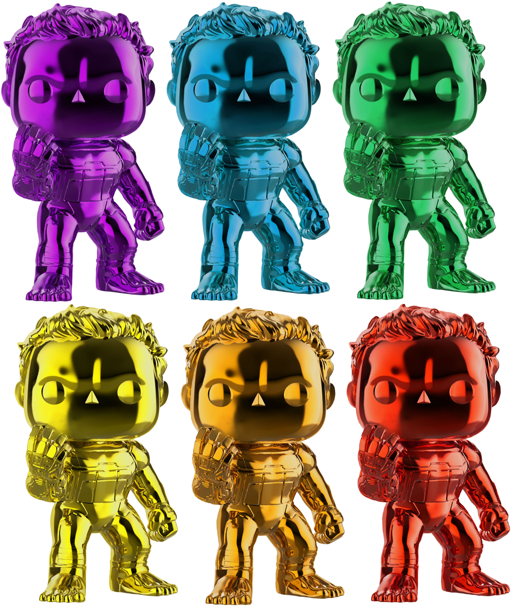 Avengers Endgame Funko Pop! Complete Set of Chrome Hulk (Pre-Order)