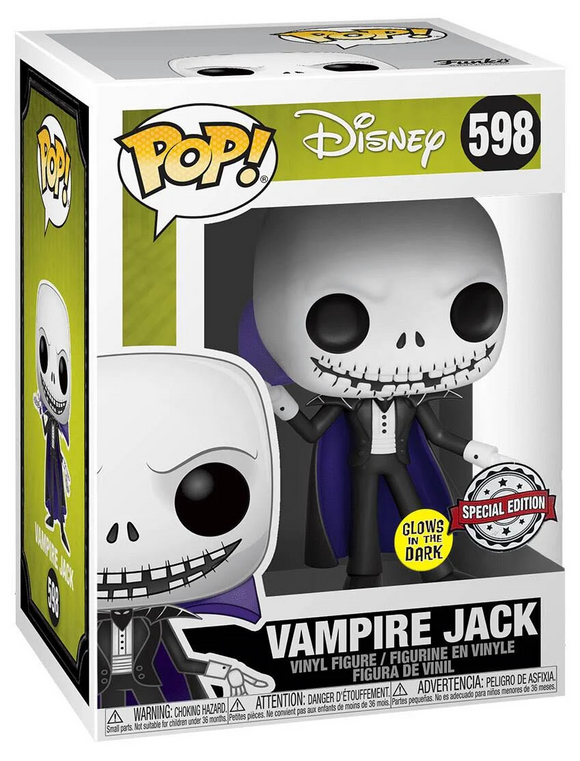 Funko Pop! Disney: Nightmare Before Christmas - Vampire Jack Glow in the Dark Exclusive Special Edition Sticker